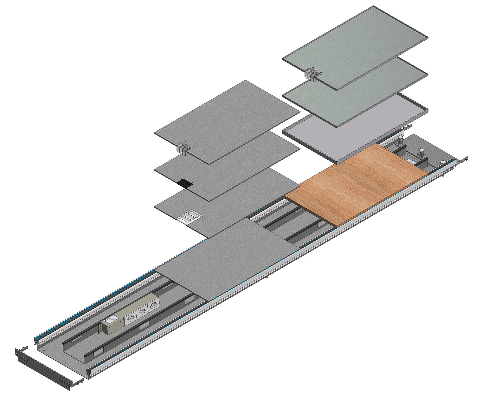 Bodenkanal BOK 8880 300x50mm integrierte Nivelliervorrichtung