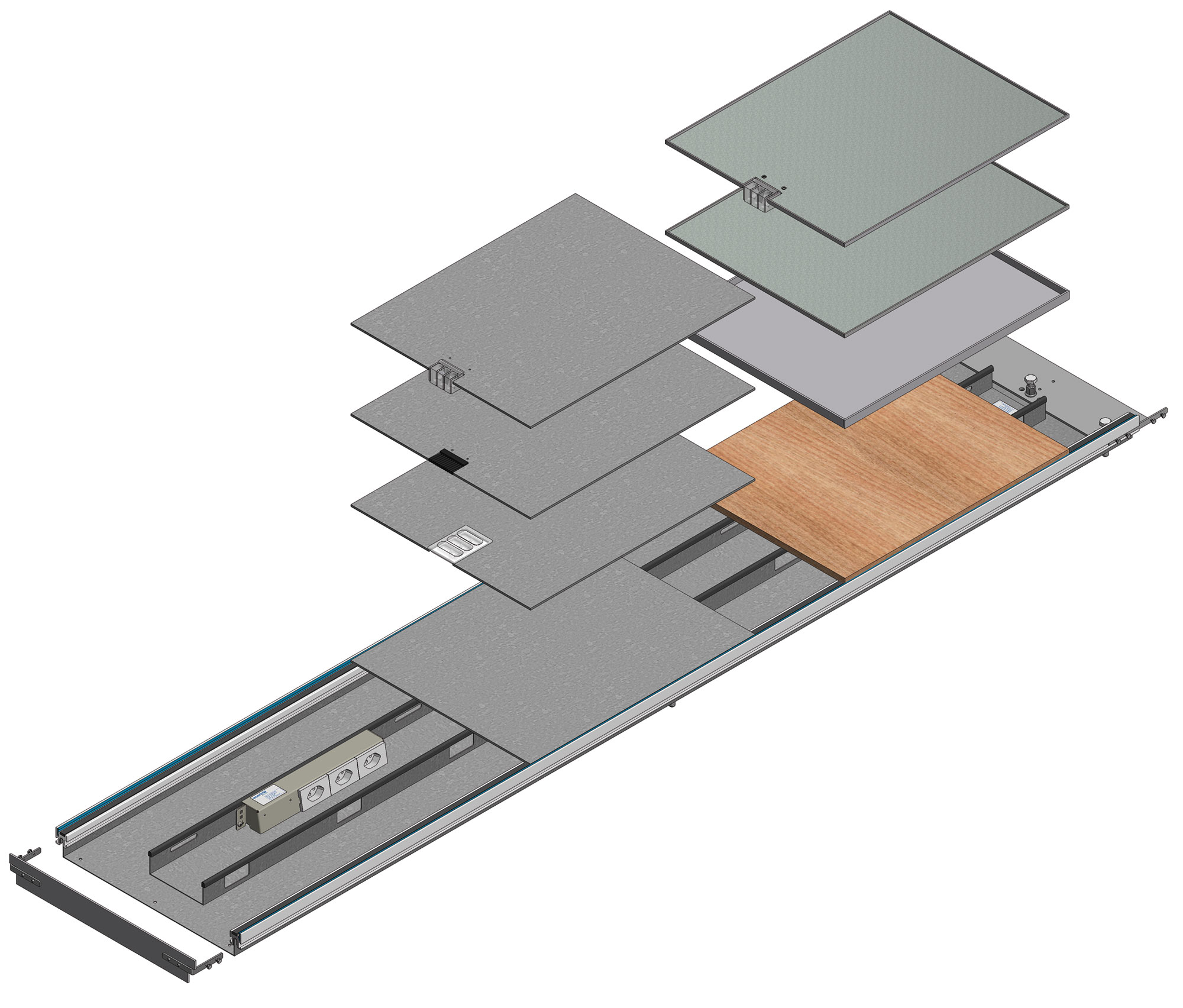 Bodenkanal BOK 8880 400x80mm integrierte Nivelliervorrichtung