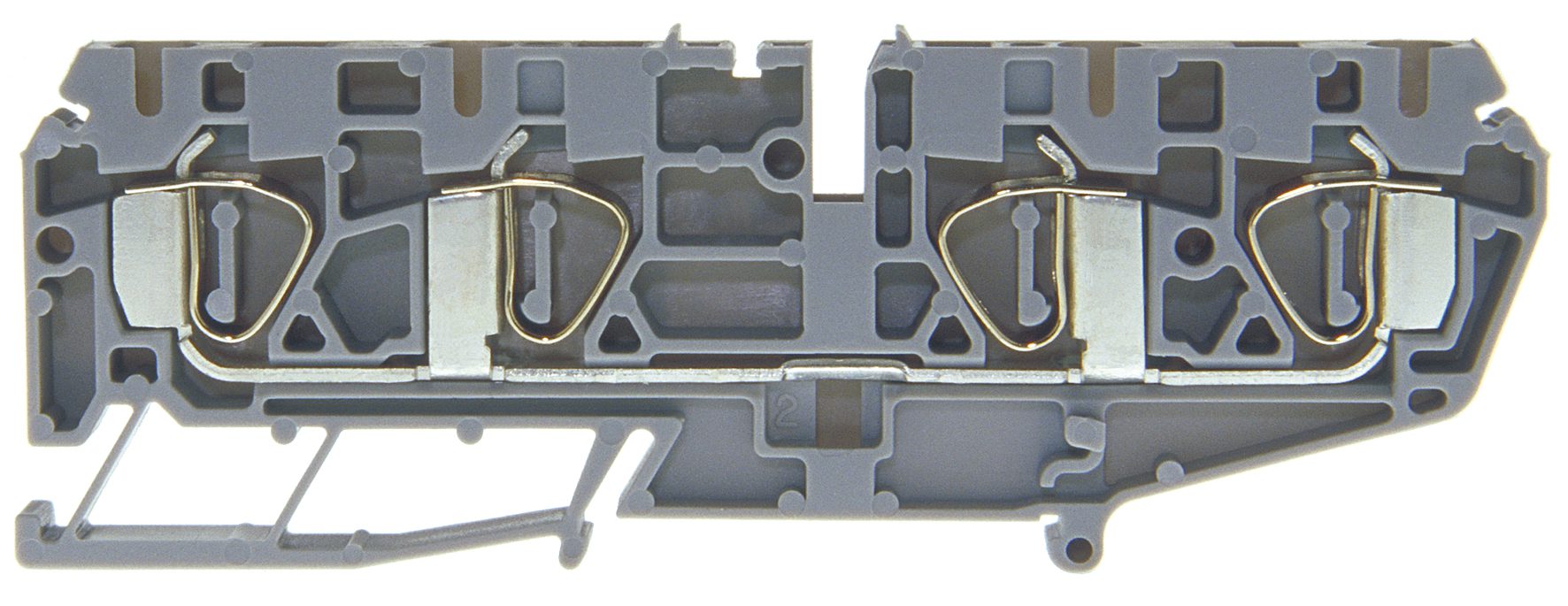 Tension clamp terminals with four connections DIN 35