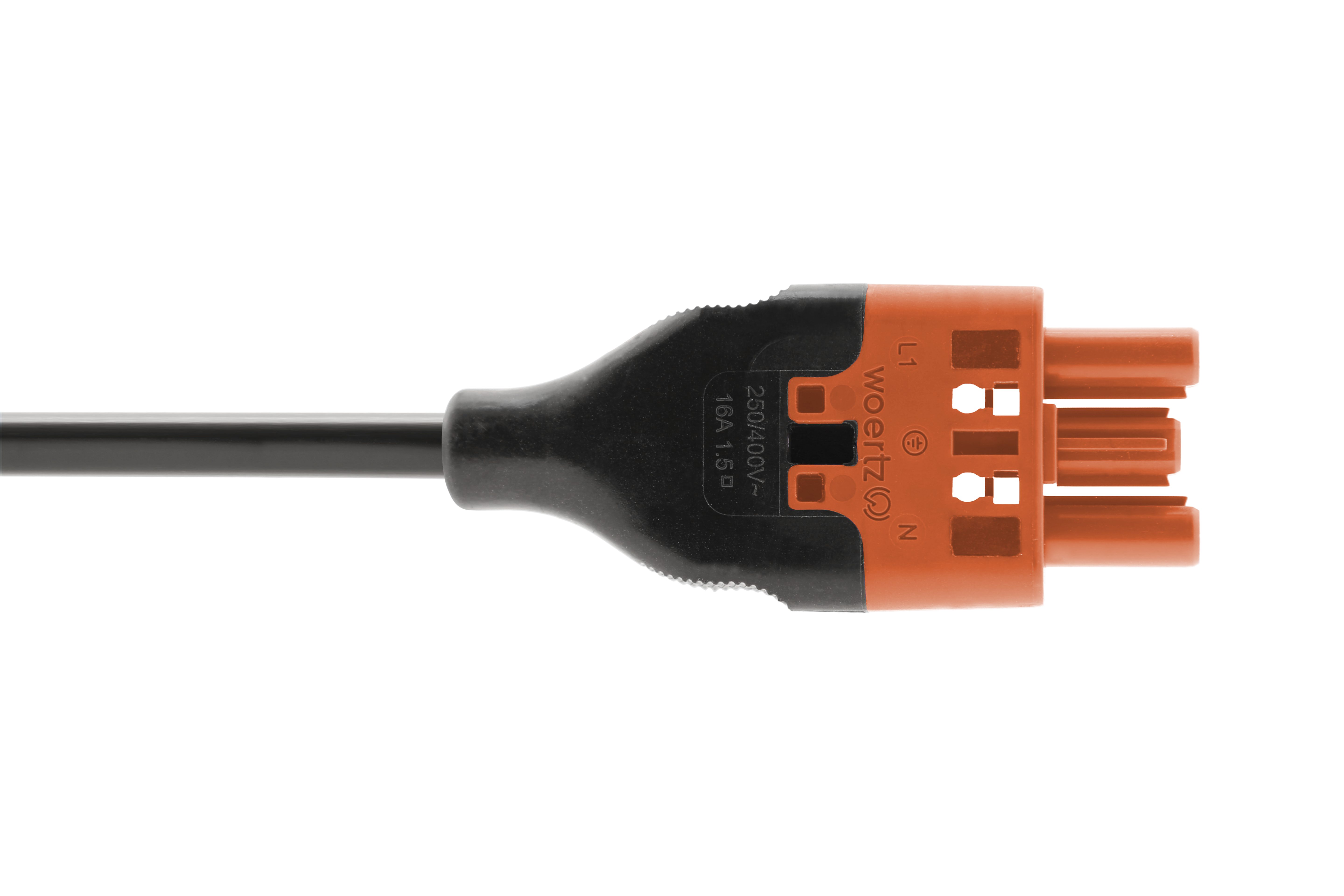 Plug connections code 3 for mains voltage, 3-pole (LNPE)