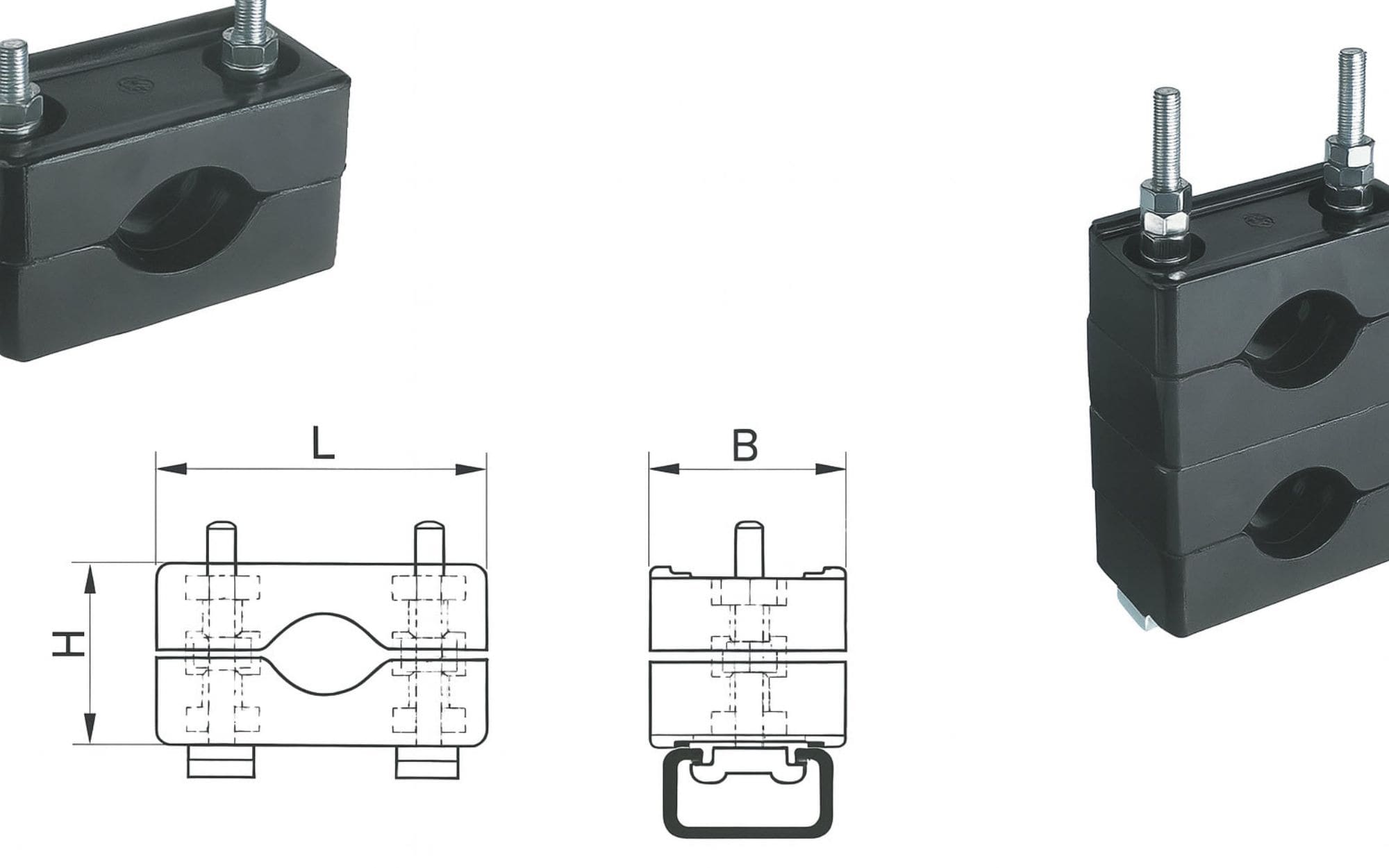 Pinzas sujetacables para insertar en carriles perfilados C30