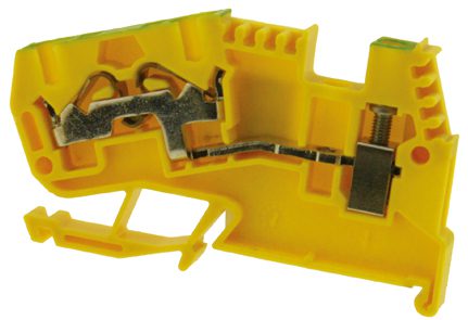 Schraub-Federklemme 4mm² grün/gelb