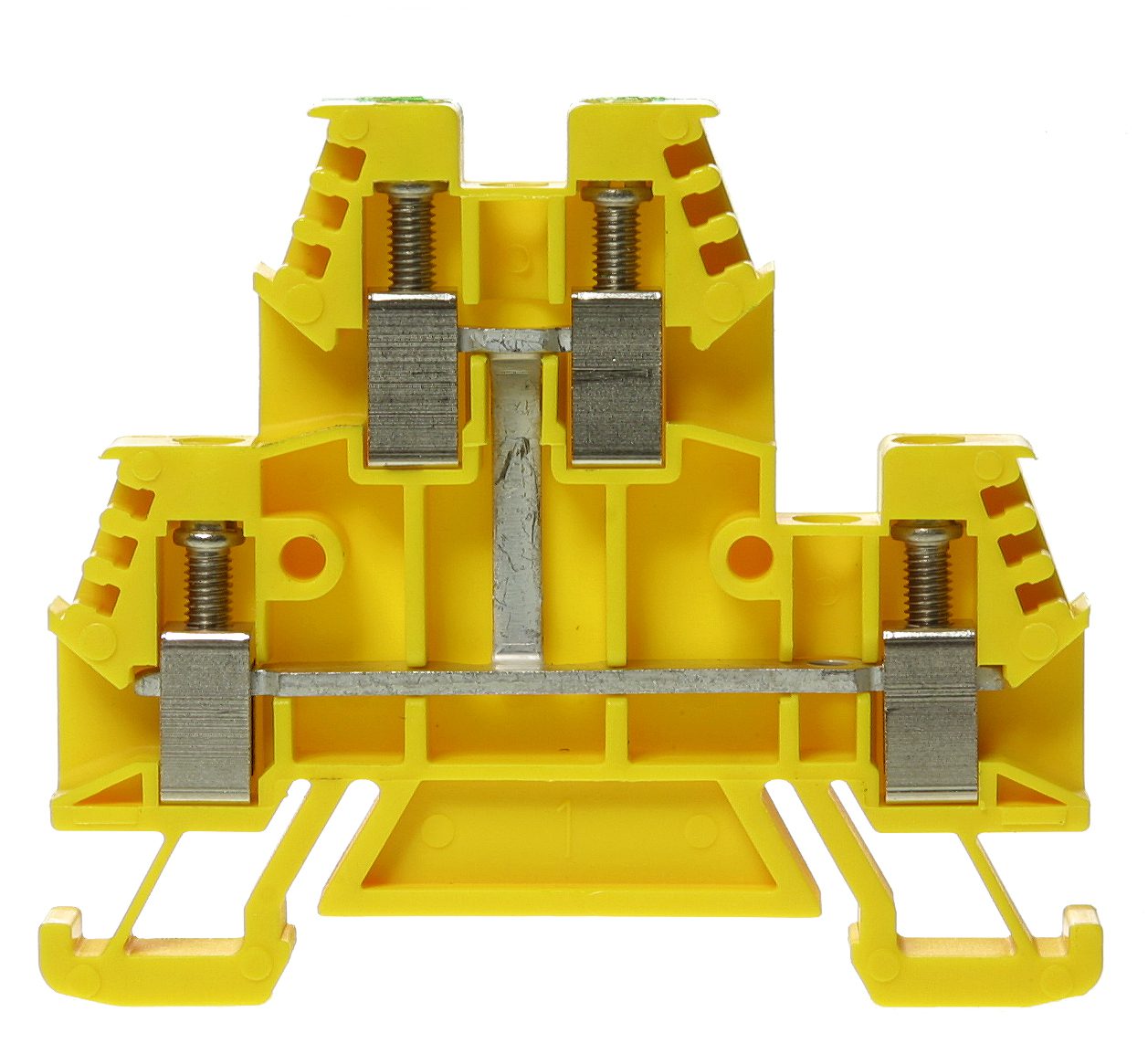 Doppelstockklemme DIN35 4mm² grün/gelb