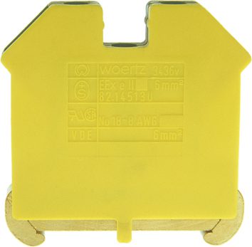 Schutzleiterklemme DIN35 6mm² grün/gelb