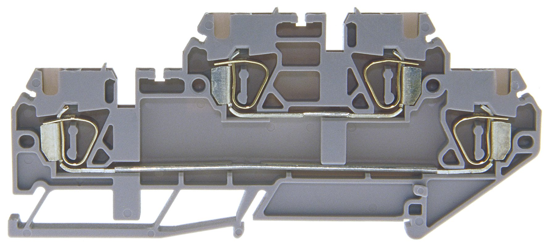 Doppelstock-Zugfederklemme DIN35 2.5mm² grau