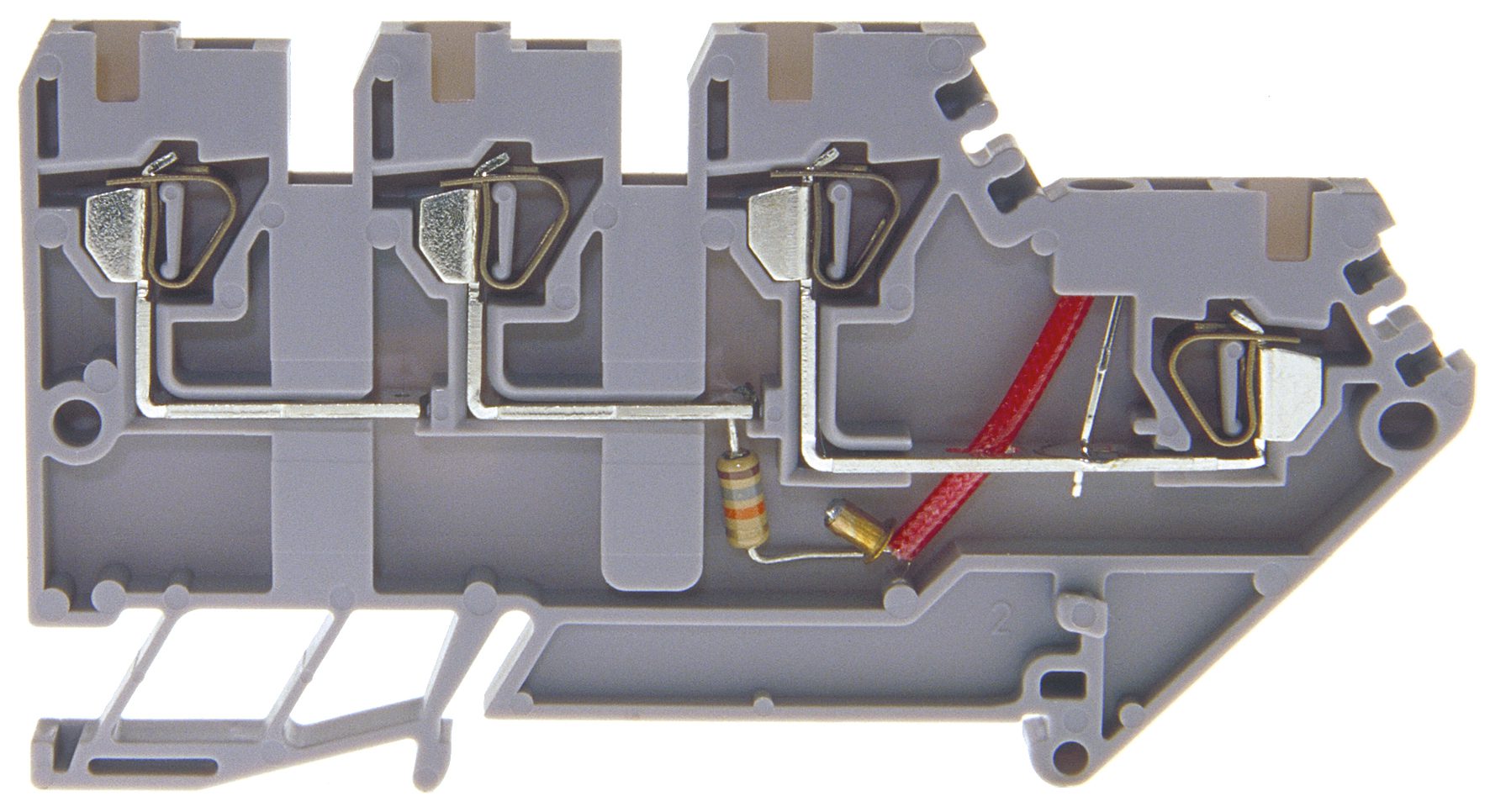 Initiatoren-Zugfederklemme DIN35 1.5mm² 16A 300V LED grau