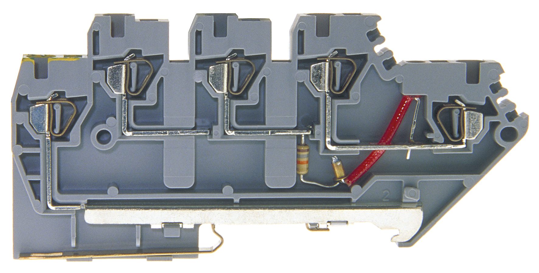 PE-Initiatoren-Zugfederklemme 2VN 1.5mm² 96x5x40mm LED