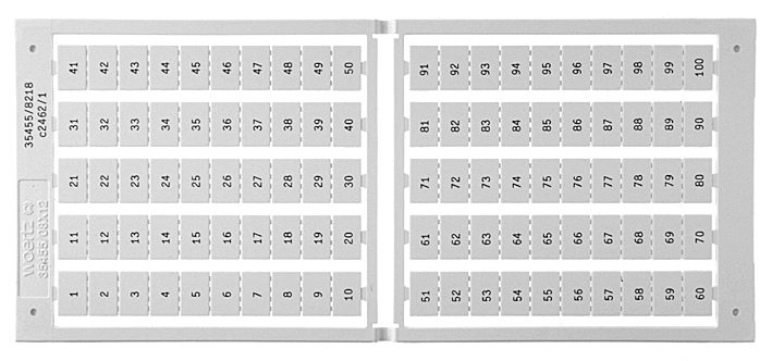 Bezeichnungskarte 5x12mm mit Prägung 4 x A-Z