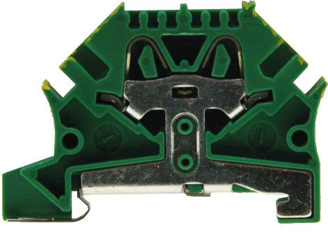 PE-Steckfederklemme Push-in 2-Fach 2.5mm² gelb/grün