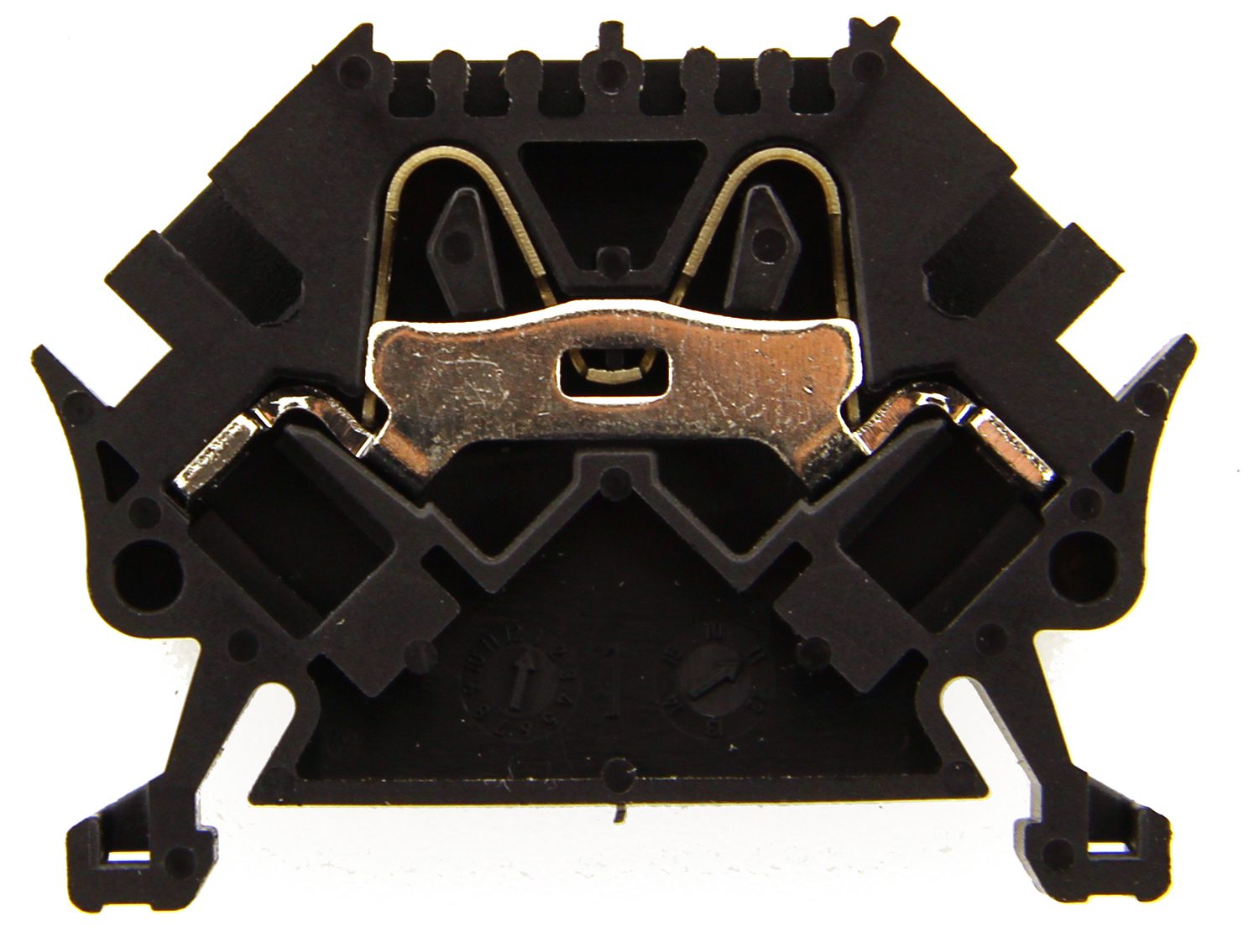 Steckfederklemme Push-in 2-Fach 45° 4mm² schwarz
