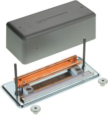 Potentialausgleichskasten 248x110x65mm mit isolierter Tragschiene DIN35