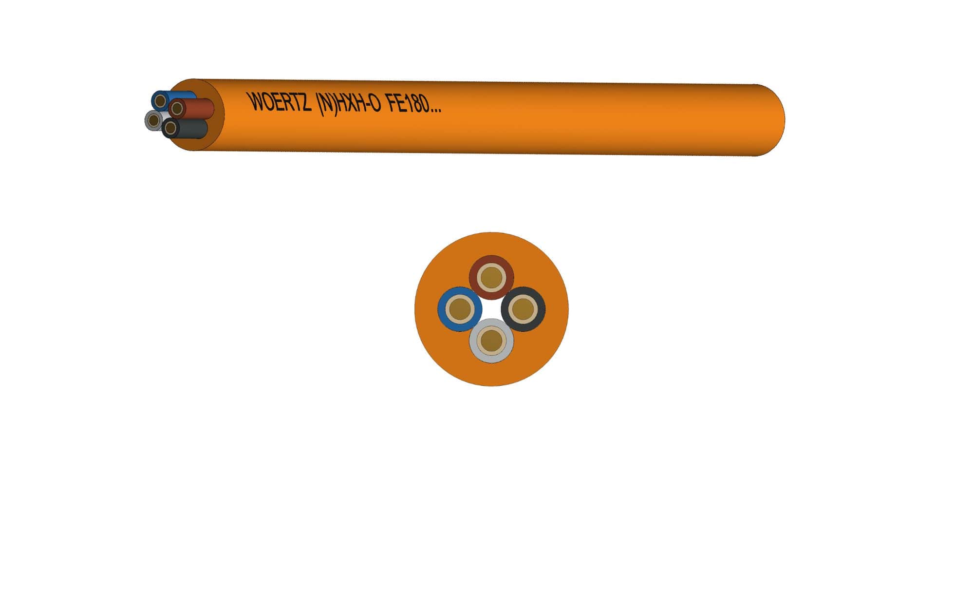 Kabel (N)HXH-O FE180 4x2.5mm2 Orange Kabel (N)HXH-O FE180 4x2.5mm2 Orange