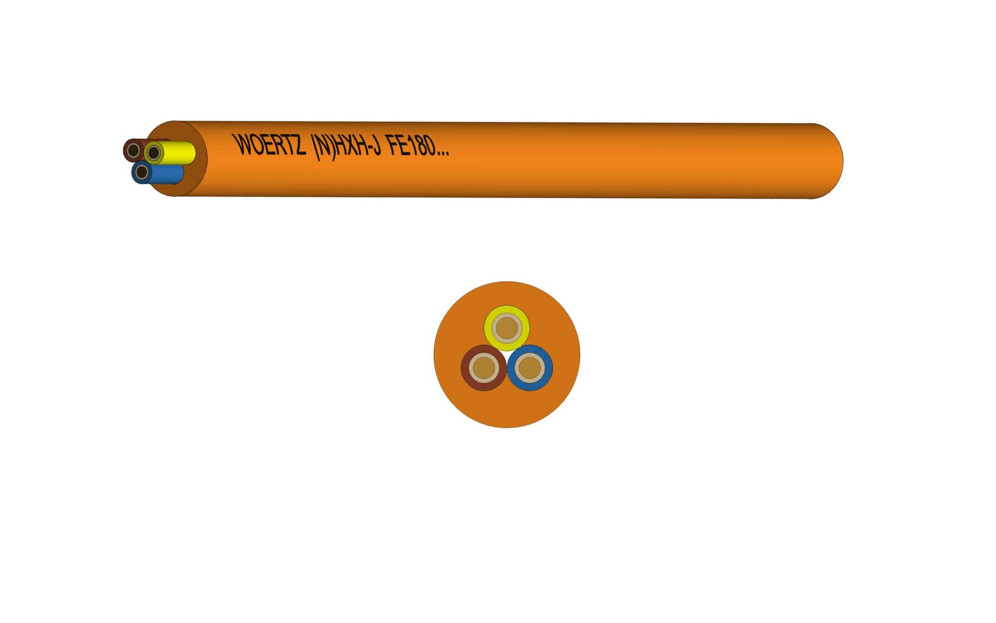 Kabel (N)HXH-J FE180 3x4mm2 Orange Kabel (N)HXH-J FE180 3x4mm2 Orange