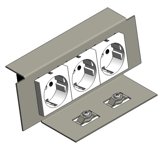 Einbausatz 3 Modul-LM leer WAK 214 Einbausatz 3 Modul-LM leer WAK 214