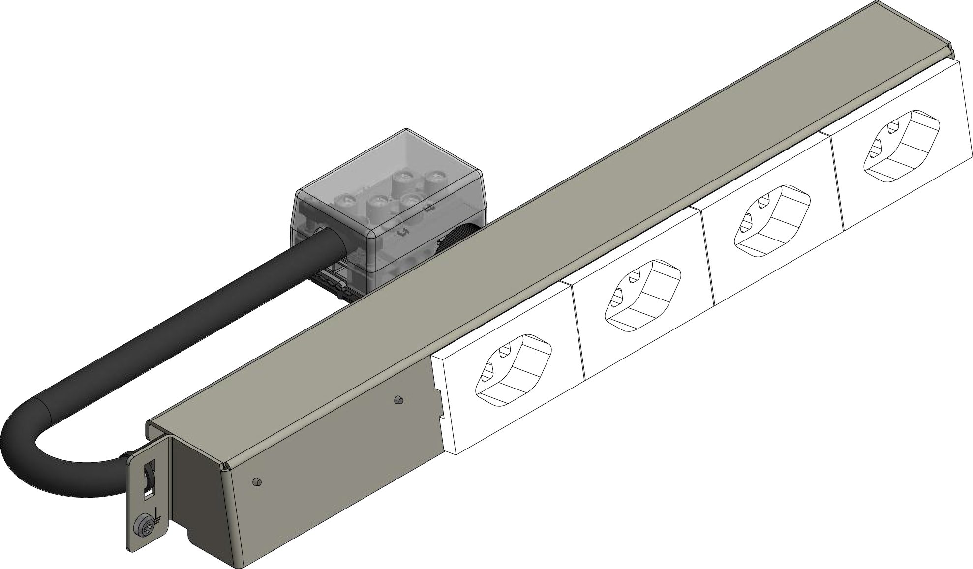 Einbausatz Sts 4FLF T23 liegend BOK für Flachkabel
