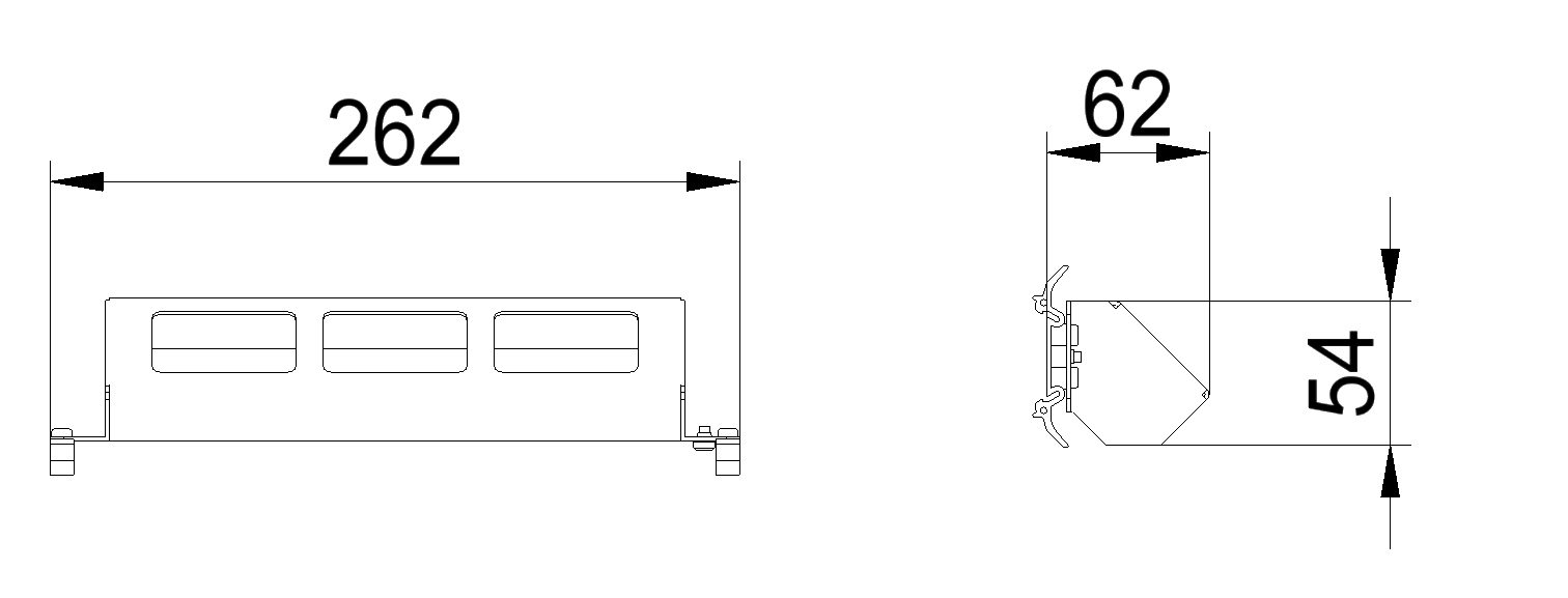 Einbausatz 3FLF liegend leer