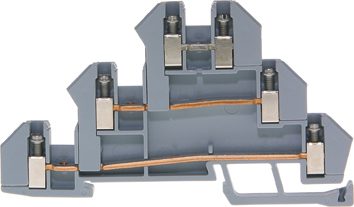 Three-pin initiator terminal DIN35 2.5mm² (6 clamping points)