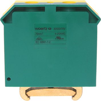 Protective conductor terminal DIN35 70mm² green/yellow