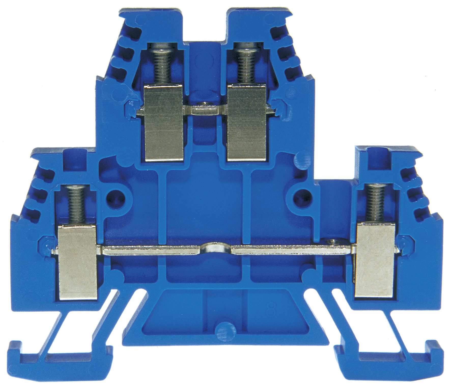 Double level terminal block DIN35 2.5mm² blue