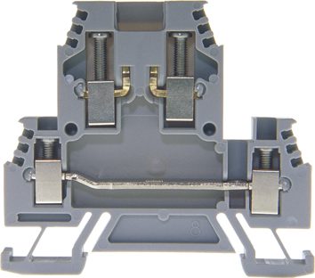 Double level disconnect terminal block DIN35 2.5mm² gray