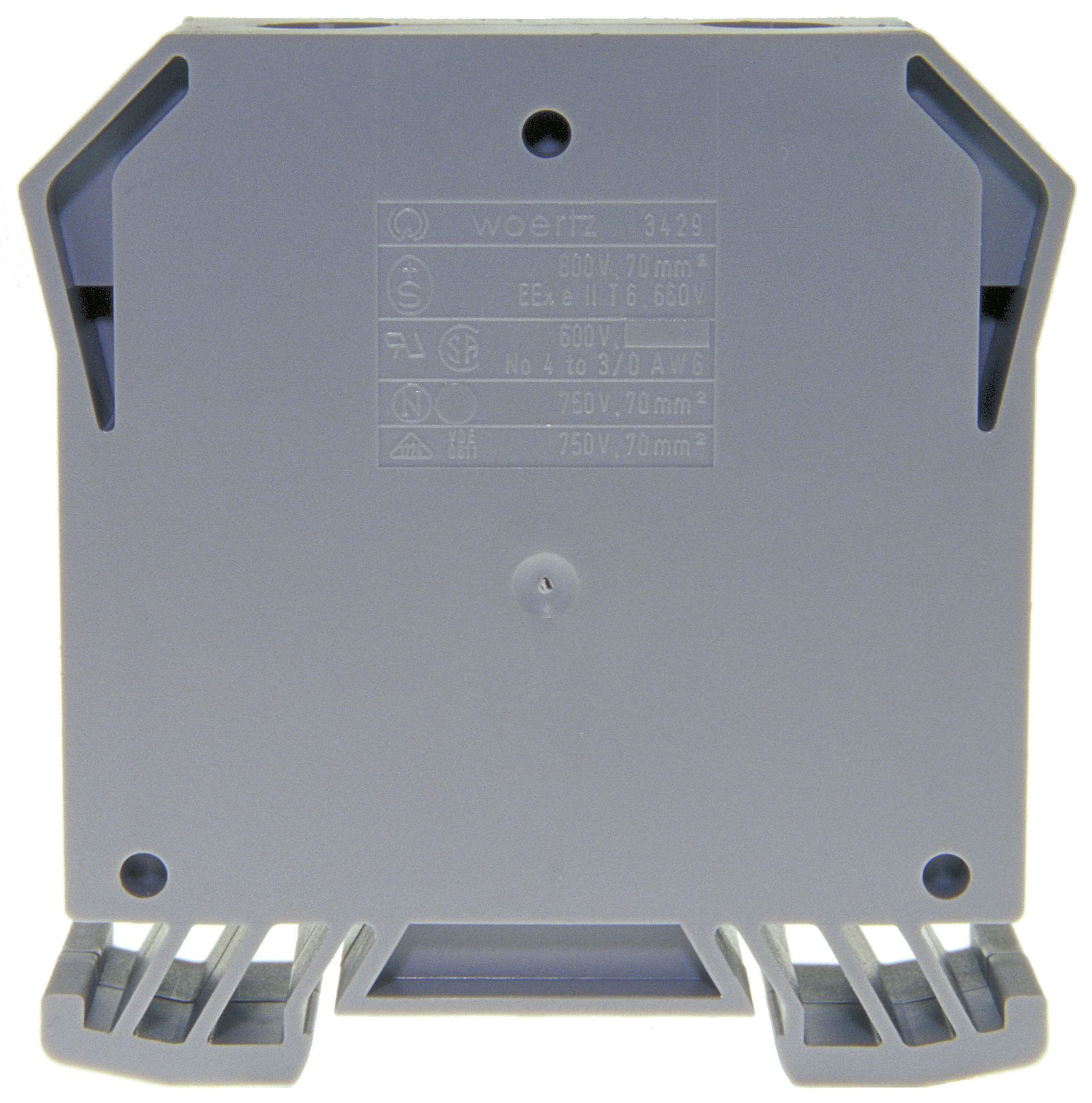 Terminal block DIN35 70mm² gray