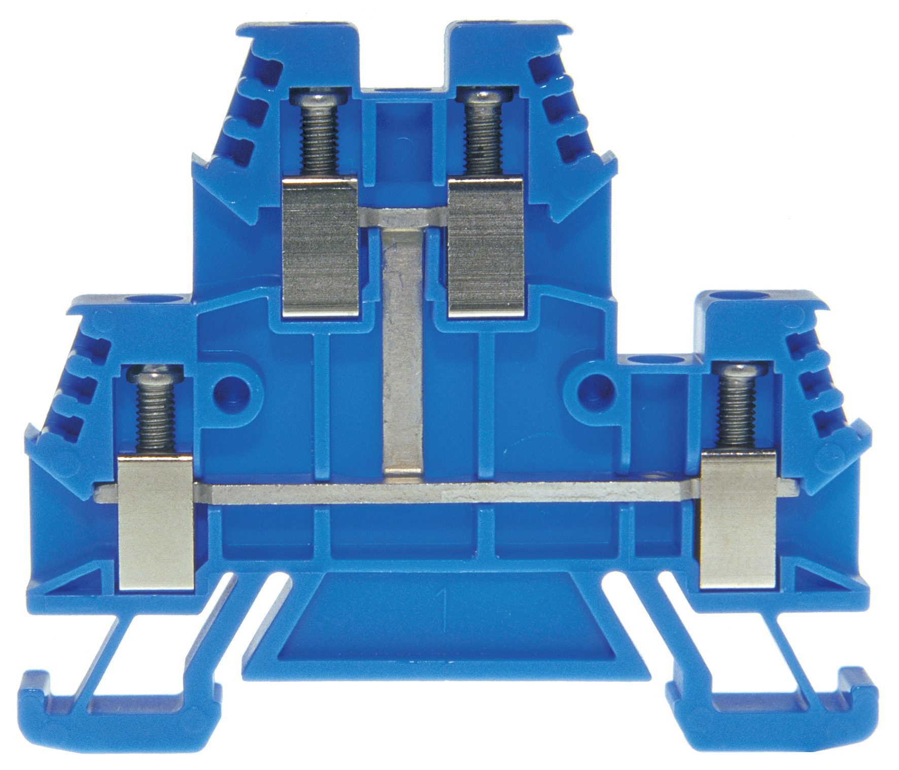 Double level terminal block single pole DIN35 4 mm² blue