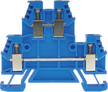 Double level terminal block DIN35 4mm² blue