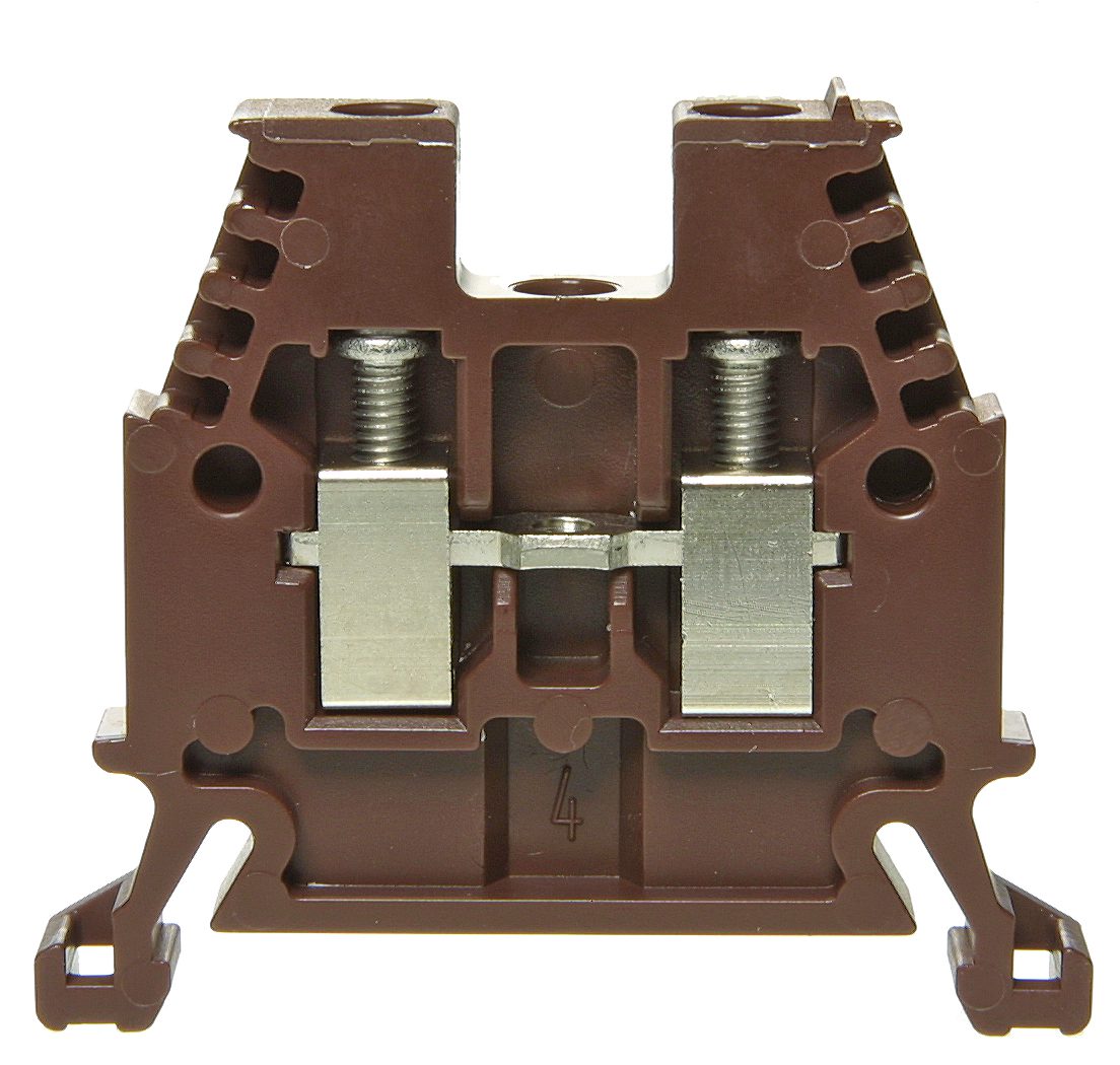 Terminal block DIN35 4mm² brown