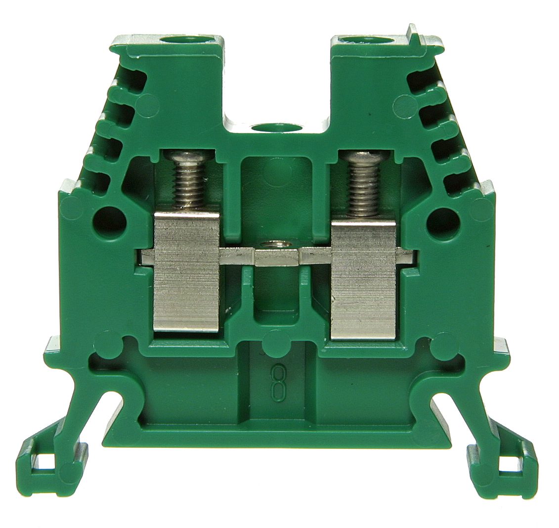 Terminal block DIN35 4mm² green