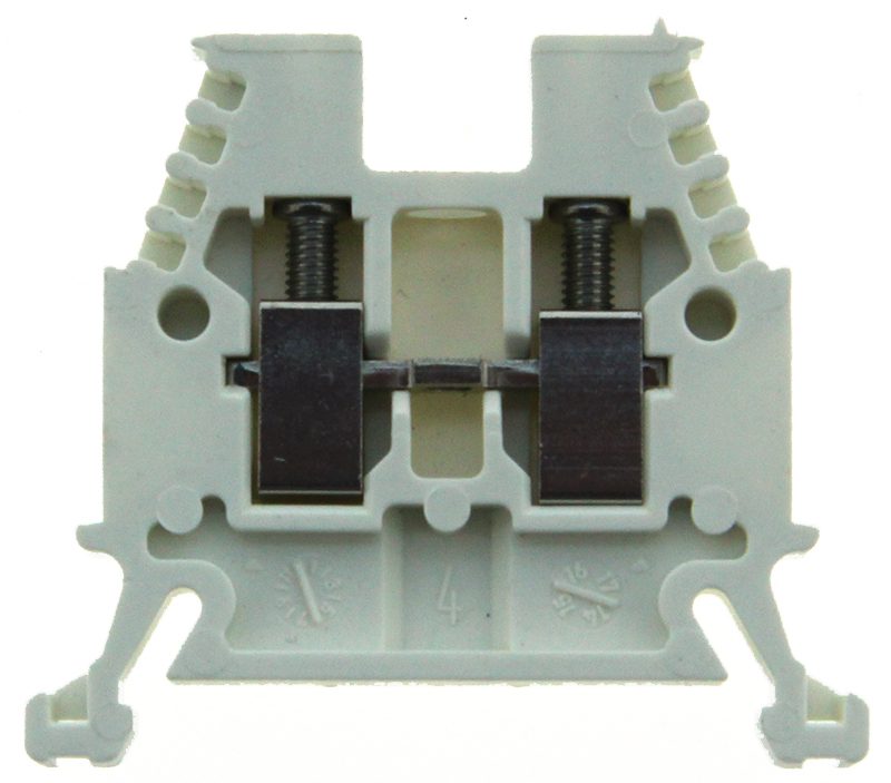 Terminal block DIN35 4mm² white