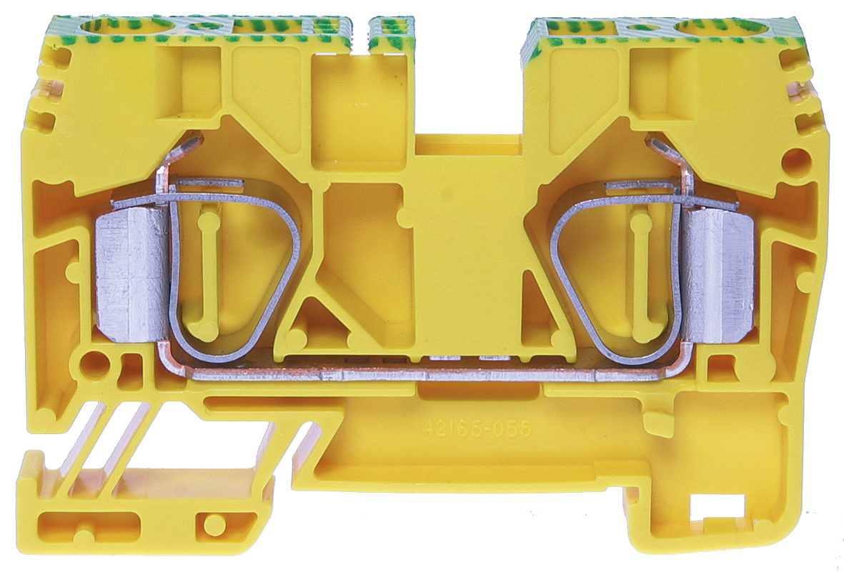 Tension clamp terminal DIN35 10mm² green/yellow