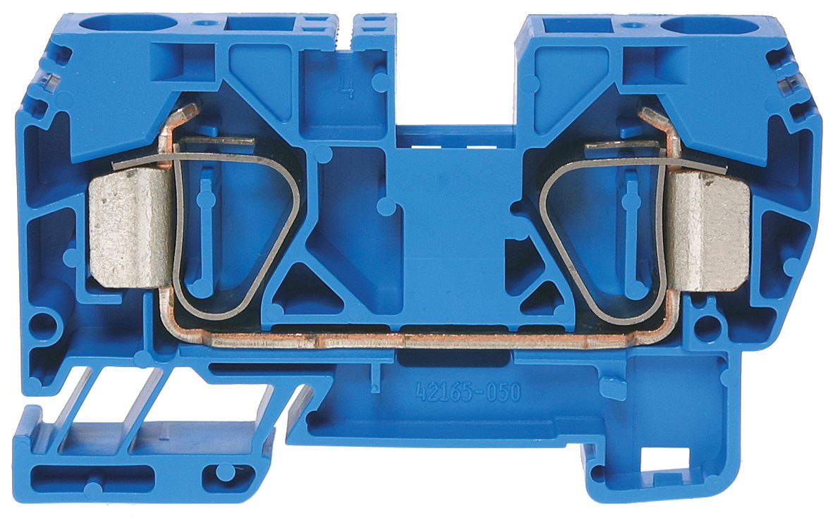 Tension clamp terminal DIN35 16mm² blue