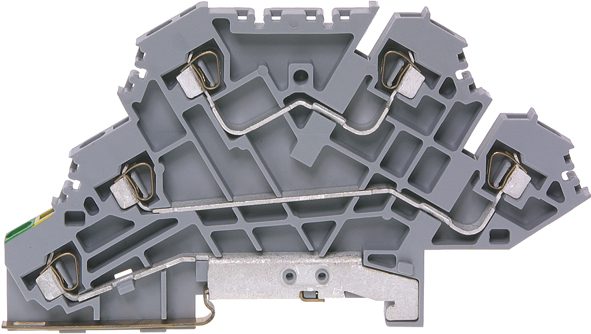 PE three-stock spring-cage terminal 1.5mm² gray