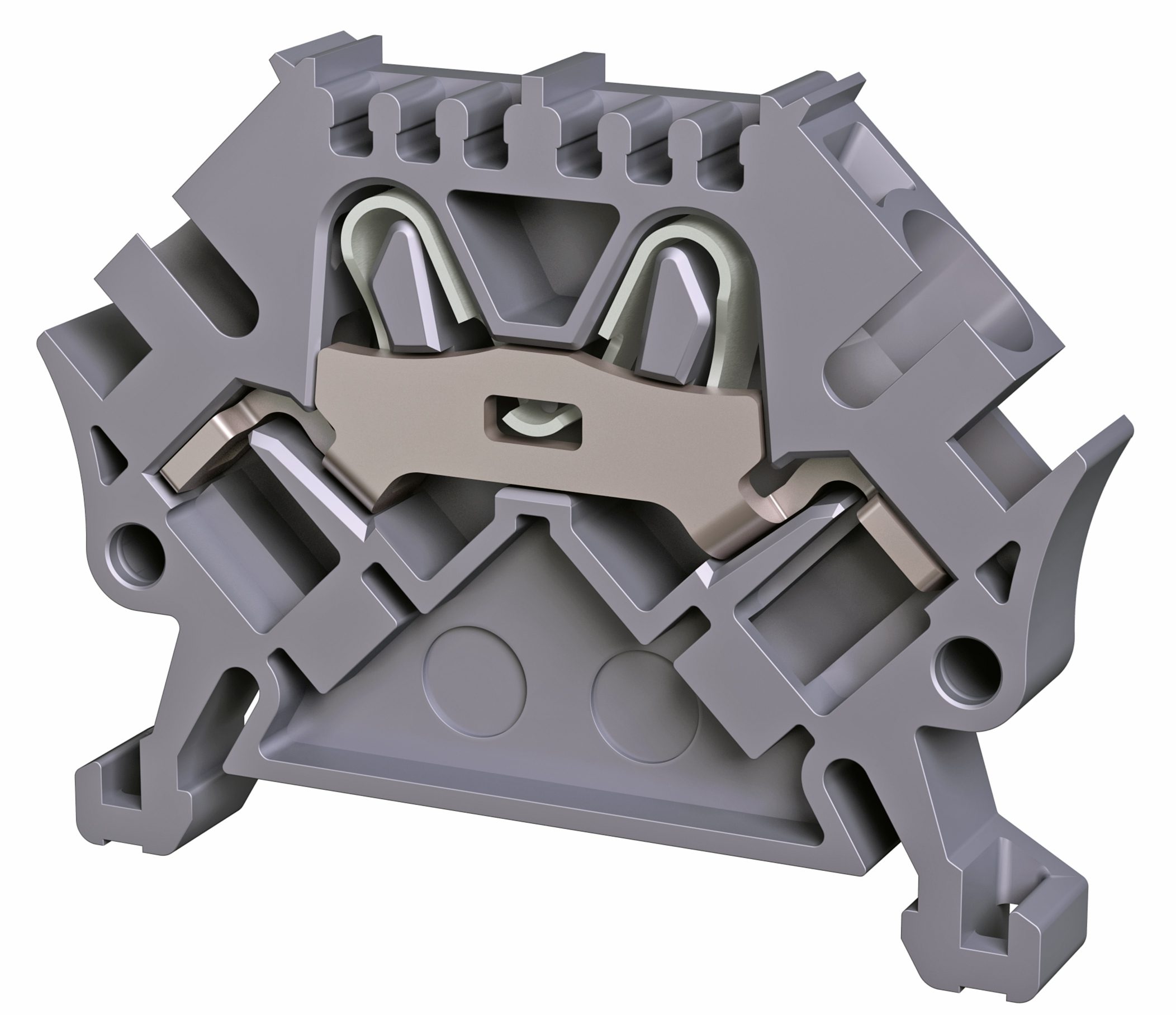 Push-in spring terminal block 2-fold 2.5mm² gray