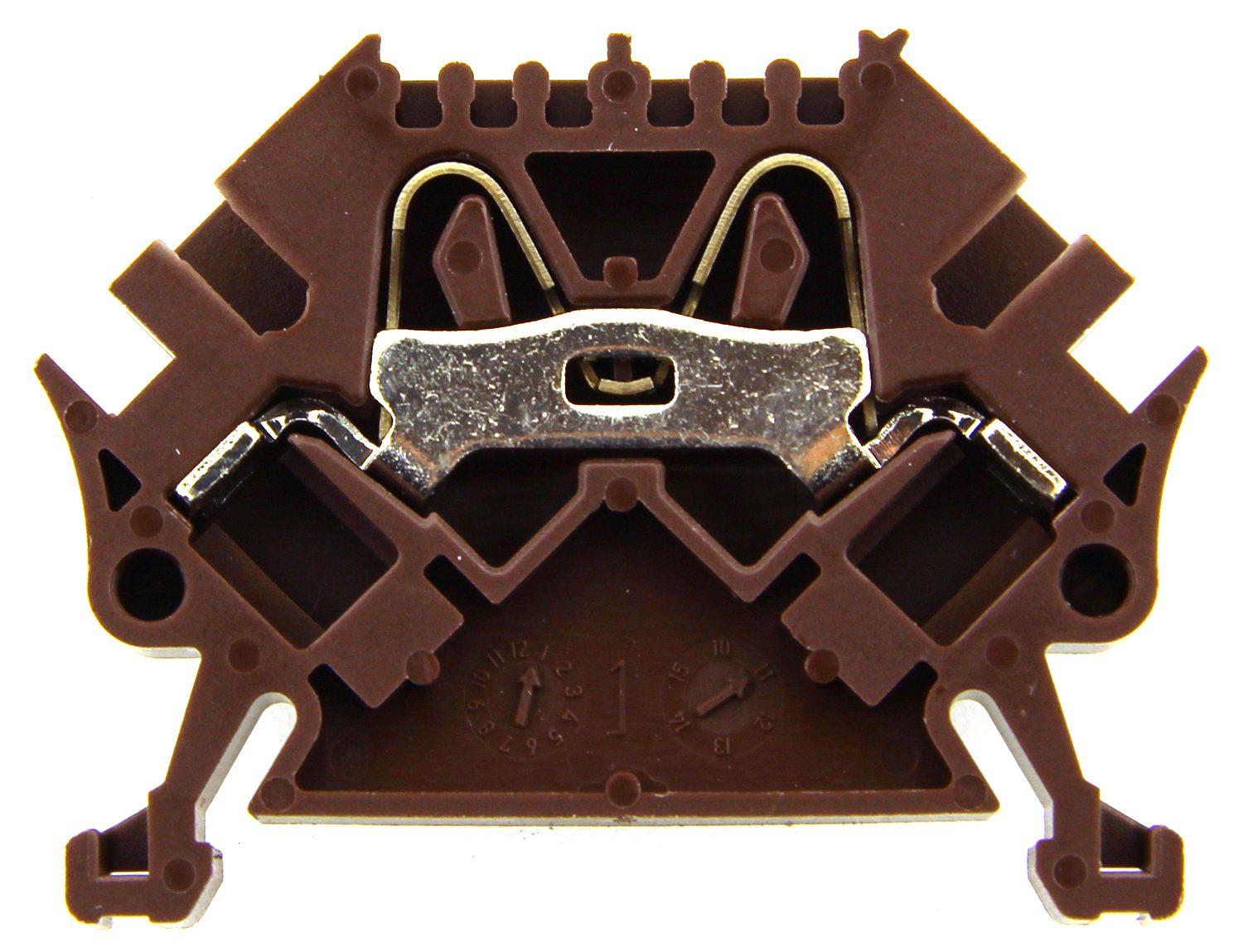 Push-in spring terminal block 2-fold 45° 4mm² brown