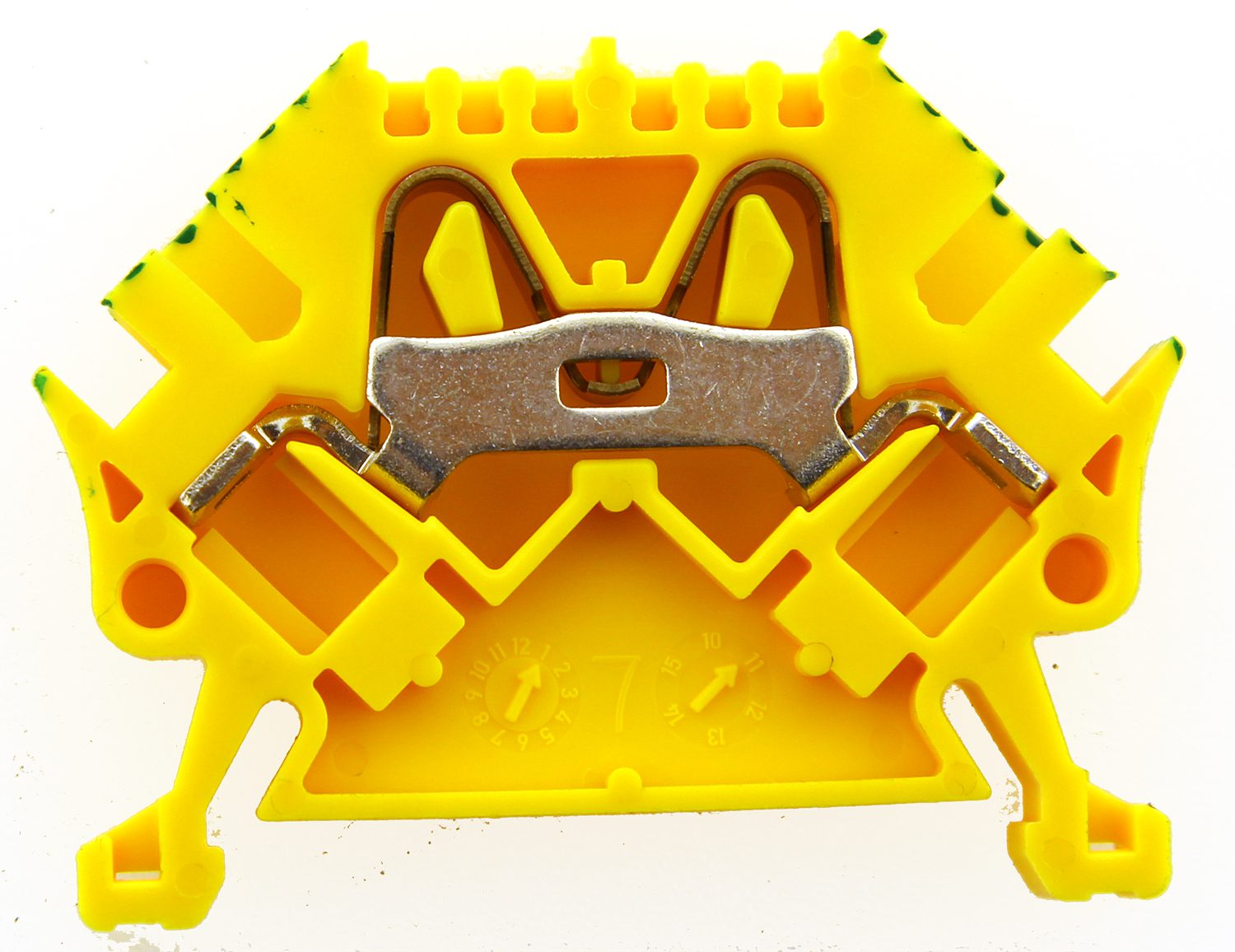 Push-in spring-cage terminal block 2-fold 45° 4mm² green/yellow