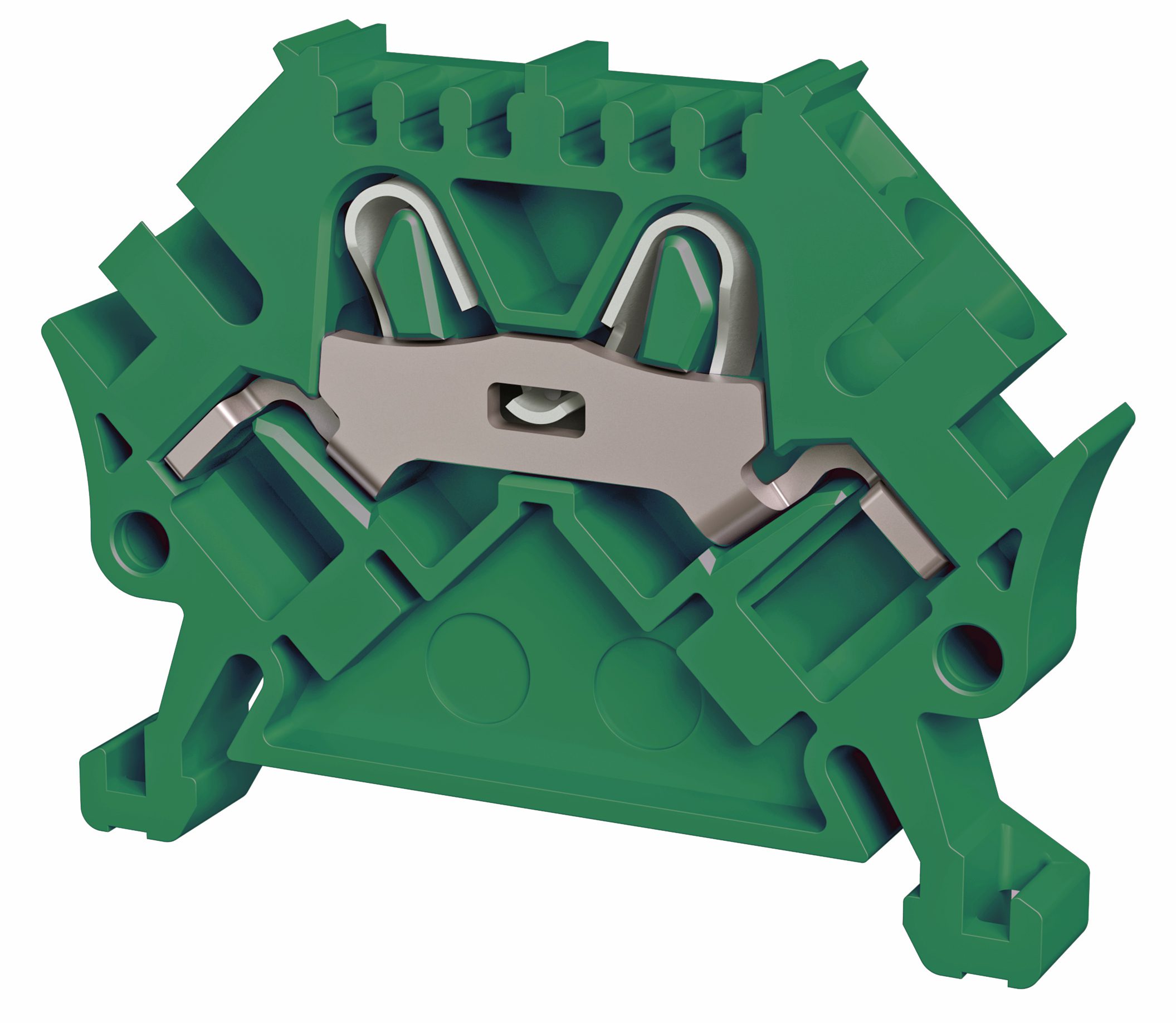 Push-in spring-cage terminal block 2-fold 45° 4mm² green