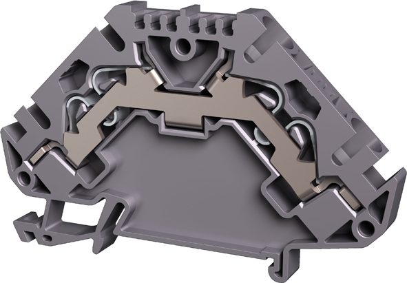 Push-in spring terminal block 4-fold 2.5mm² gray