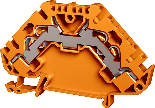 Push-in spring terminal block 4-fold 4mm² orange
