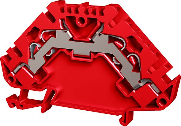 Push-in spring terminal block 4-fold 4mm² red