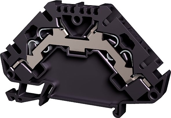 Push-in spring terminal block 4-fold 4mm² black