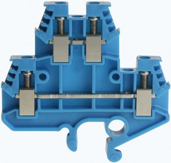 Double level terminal block DIN32 4mm² blue