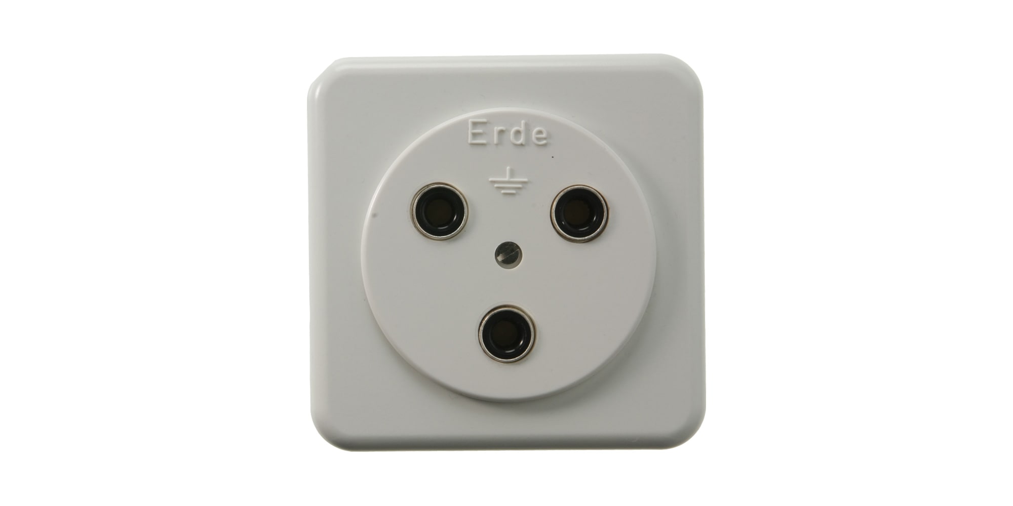 Grounding socket with 3 sockets, for flush mounting