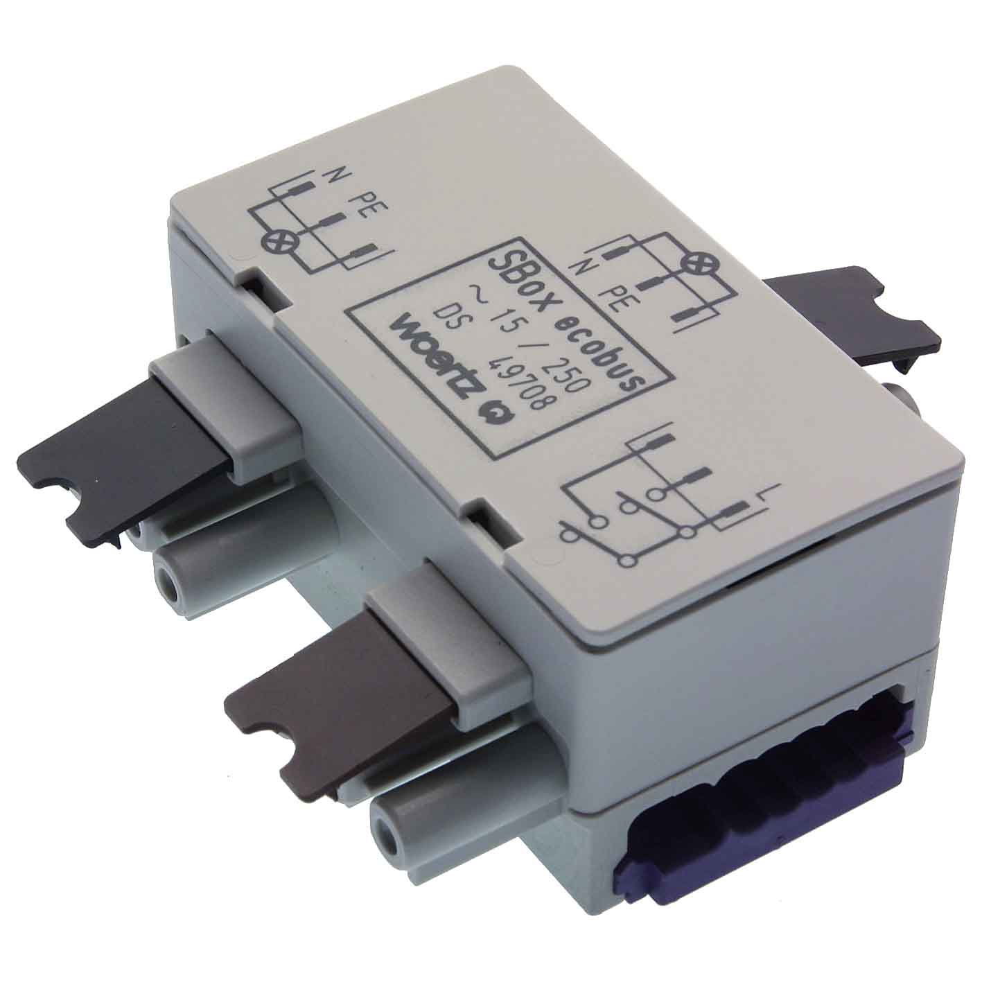 Junction box for flat cable combi Series connection C1 C4 Q