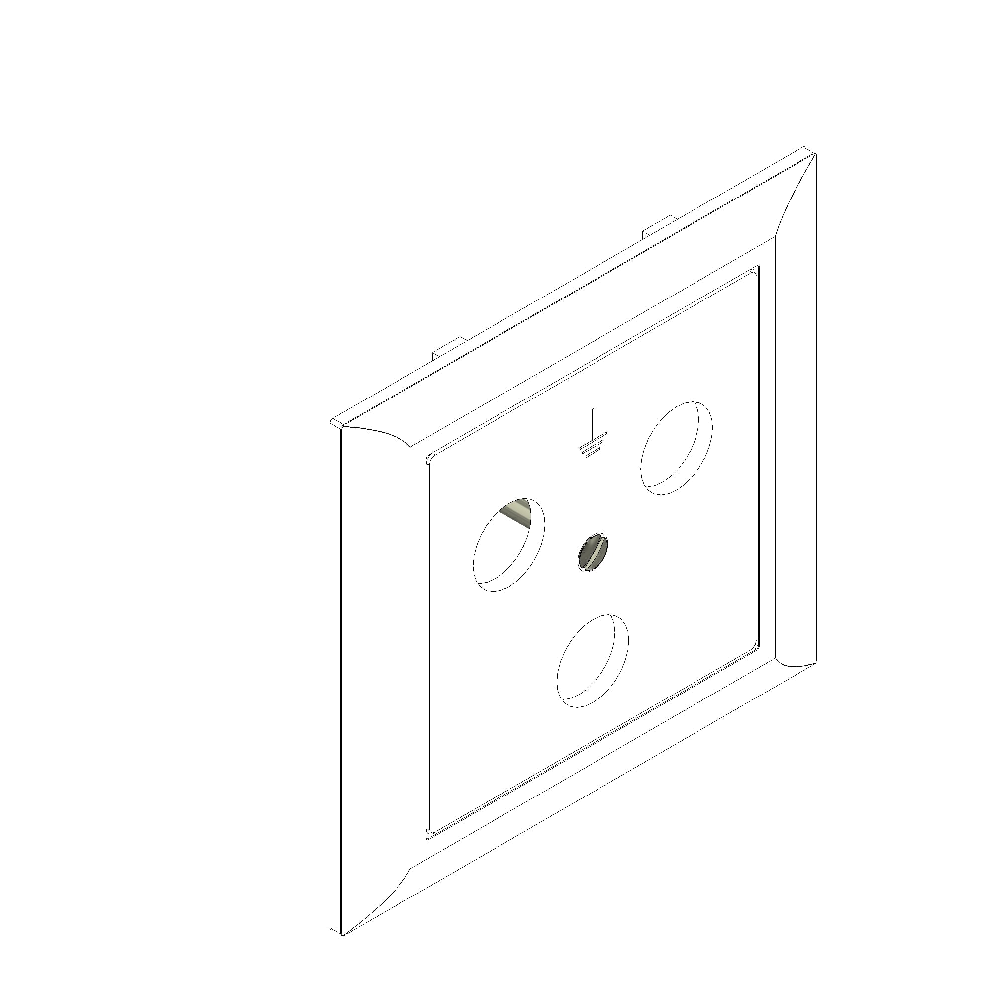 Front set ground socket ZPA 3-fold EDIZIOdue FKE ws