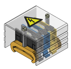 Terminal block 6mm² L/N/PE