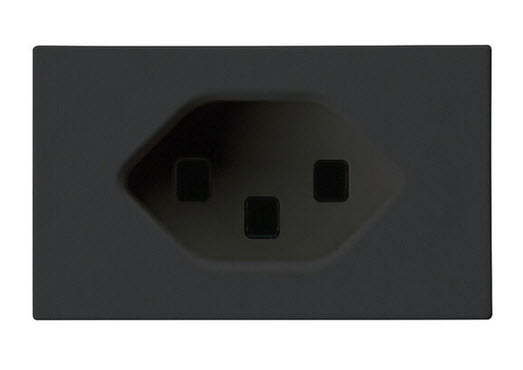 Socket FLF 3/5 T23, black, 2-part