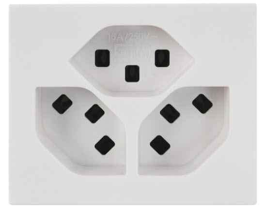 Socket FLF 6/5 3xT23 ws, 2-piece