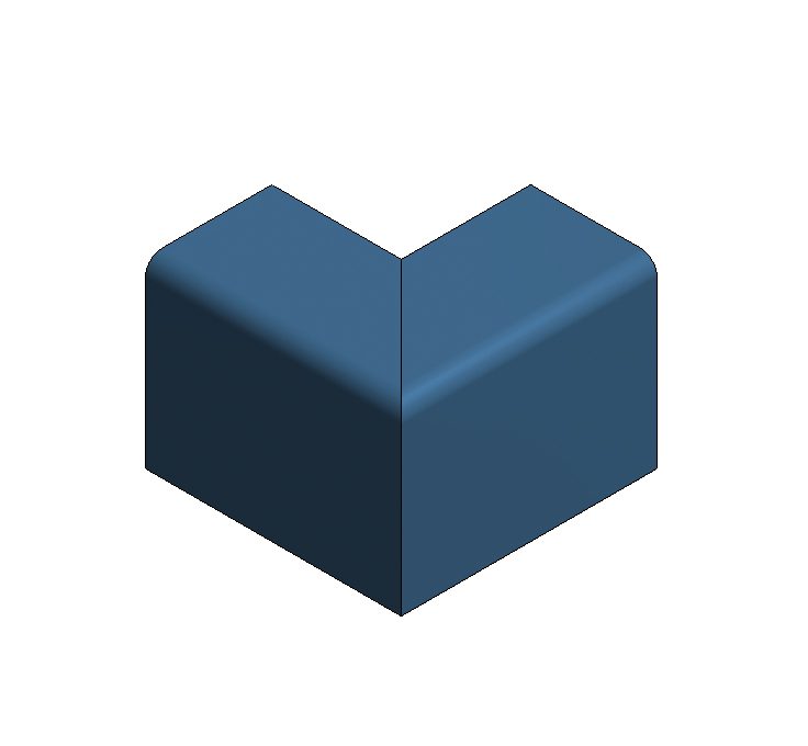 Corner piece 90° asn radius FnW KDK 200x130 Corner piece 90° asn radius FnW KDK 200x130