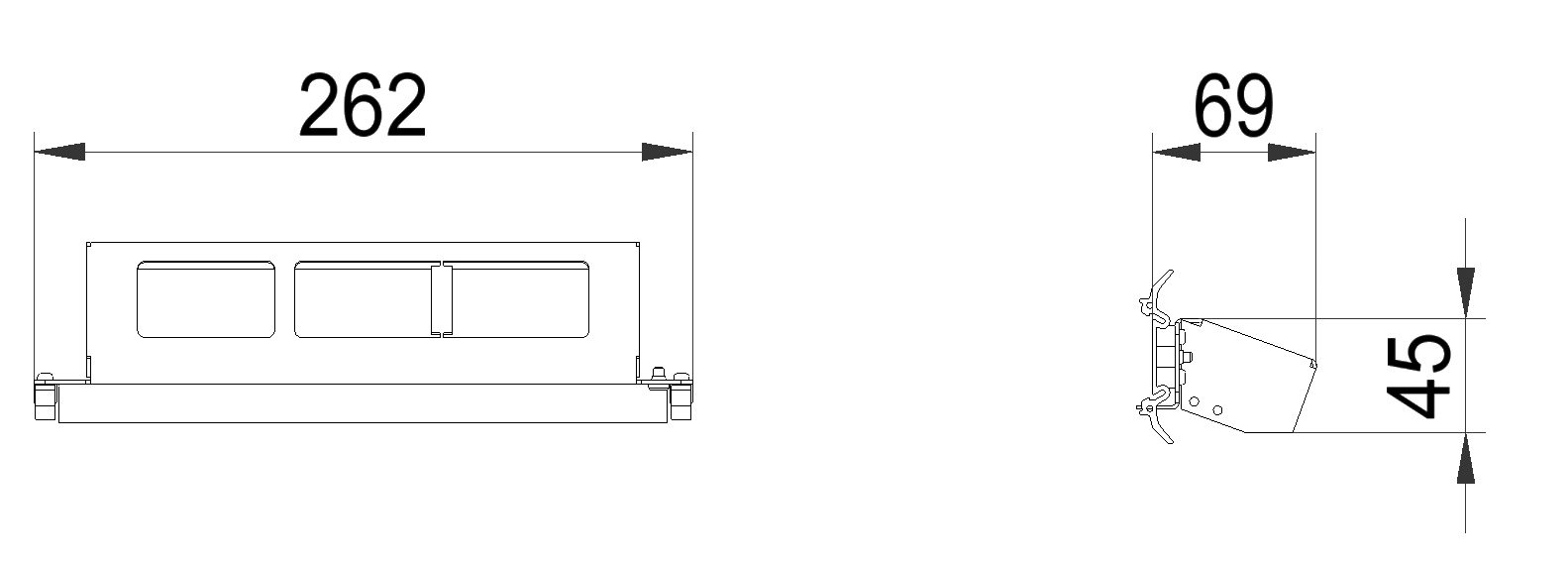 Installation kit Scs 3FLF horizontal empty KDK